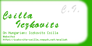 csilla iczkovits business card